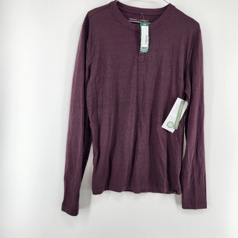 Threads 4 Thought Burgundy Small Austin‎ 2 Button Long Sleeve Henley NWT